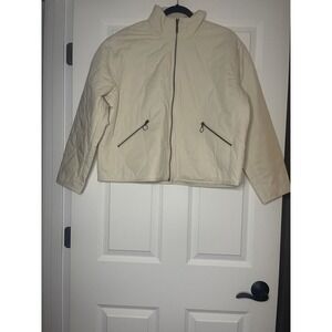 Lucky Brand Carry On Quilted Puffer Jacket Cream Large Nwt Msrp 99.00